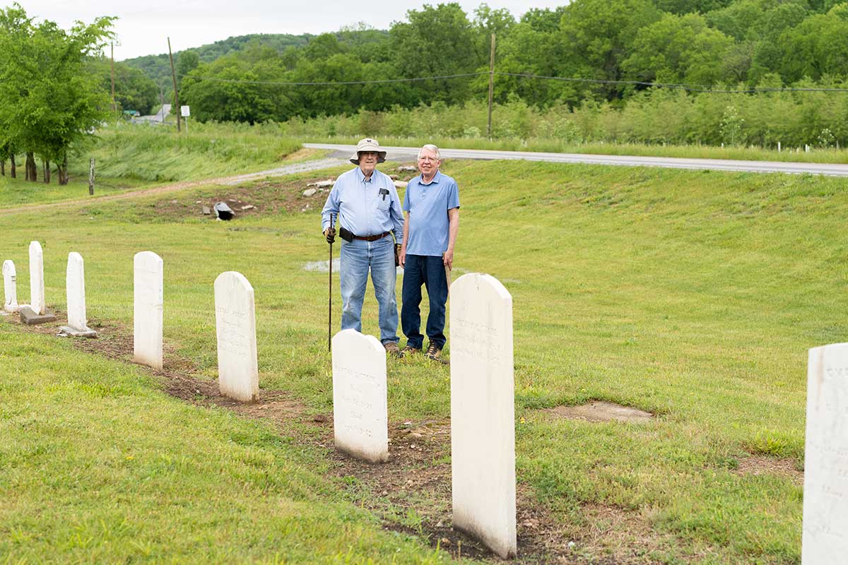 Wayne Owens and Jim Steelman Are Cemetery Site Investigators.