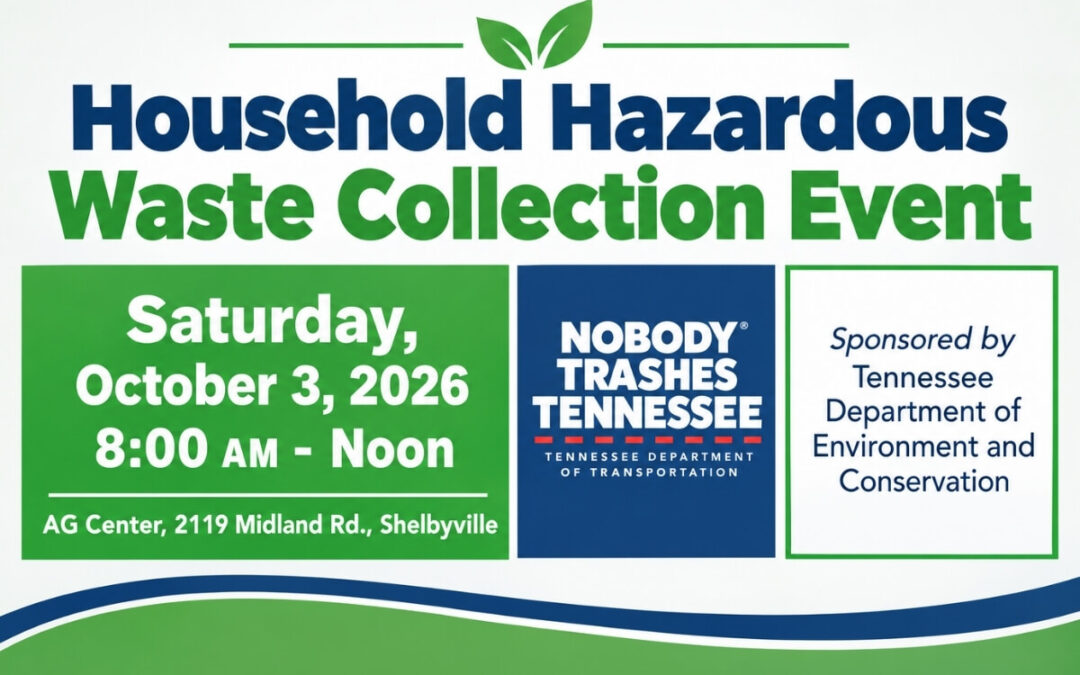 Bedford County Solid Waste Department: Annual Household Hazardous Waste Day is Oct. 3