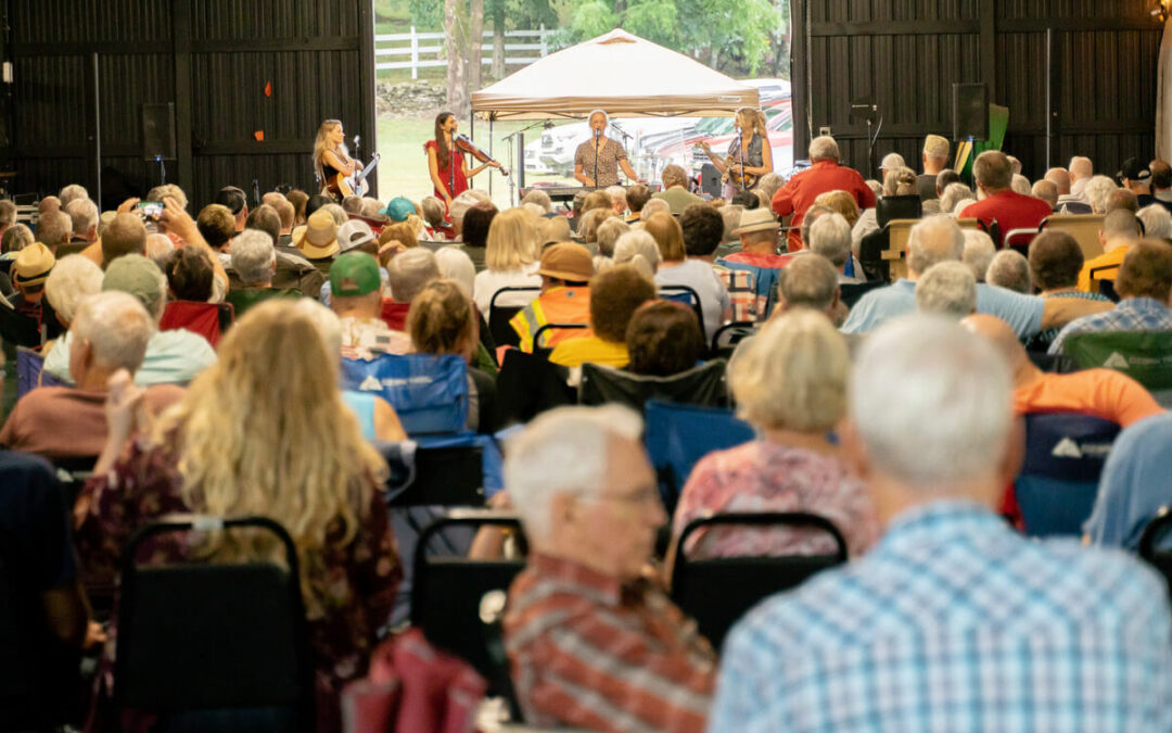 Gospel music sounds best in a natural valley amphitheater